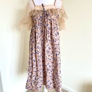 Molli Fusu S Flora Japanese Dress Pink Lace Cottagecore Fairy Soft Prairie Boho